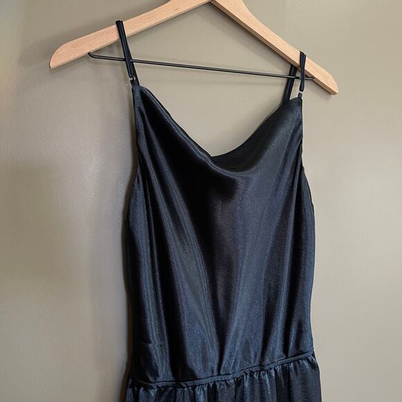 NWT Samsoe & Samsoe Fredericka Jumpsuit Navy Blue Satin Size Medium Cowl Neck - Picture 10 of 16